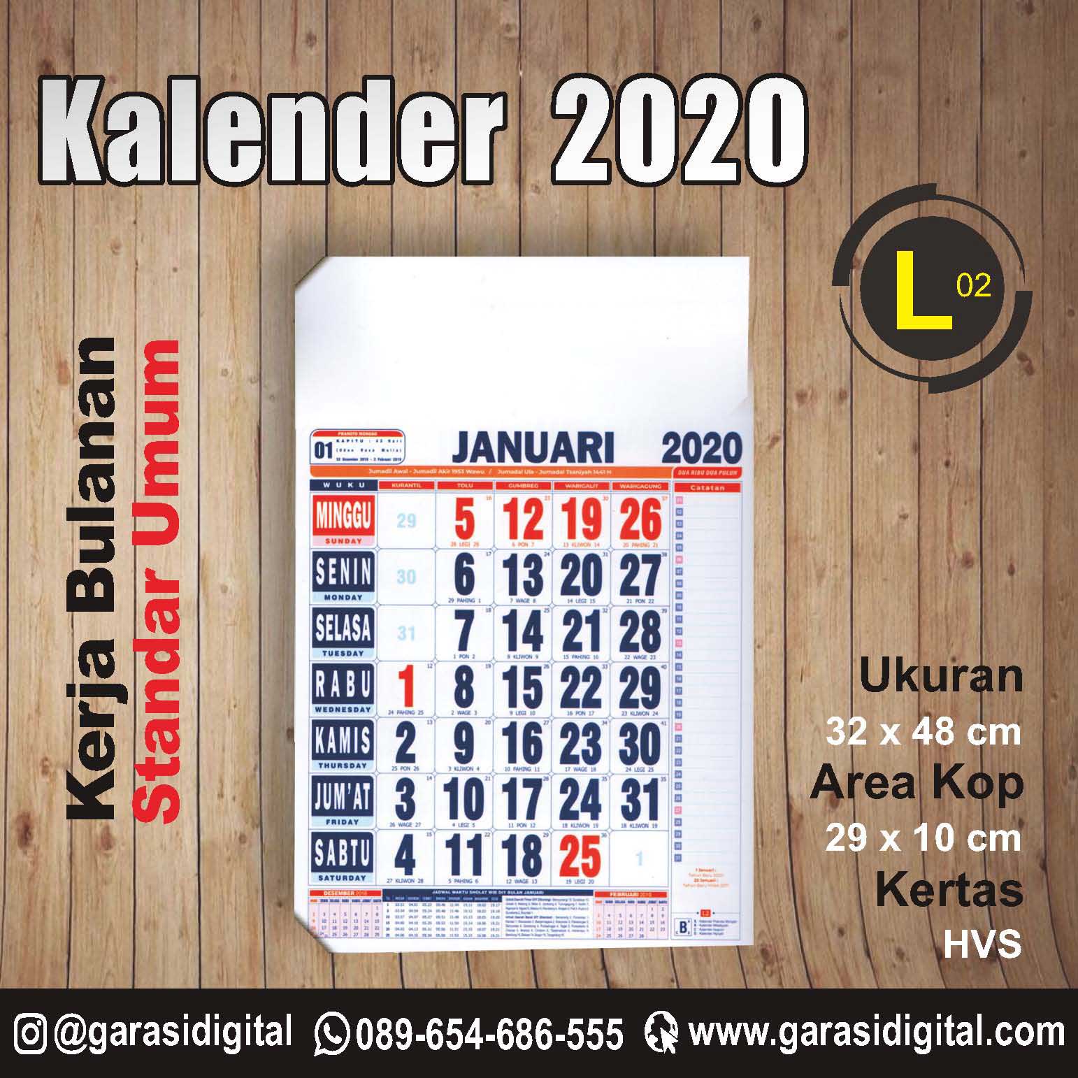Kalender Kerja 2020 Standar