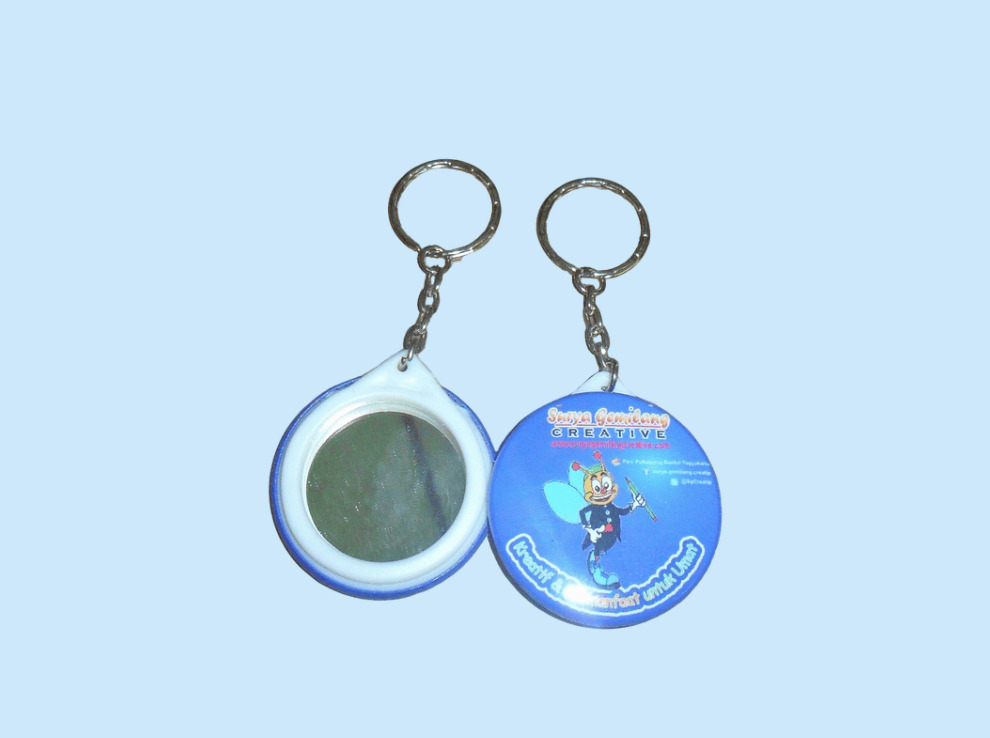 Pin Gantungan Kunci Cermin 44mm
