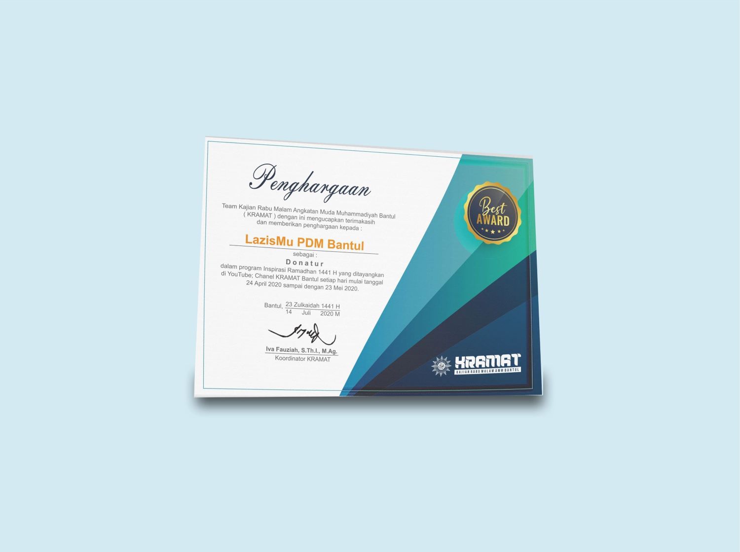 Sertifikat / Piagam Penghargaan
