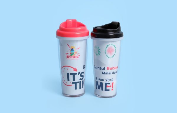 Tumbler Plastik Promosi Insert Paper