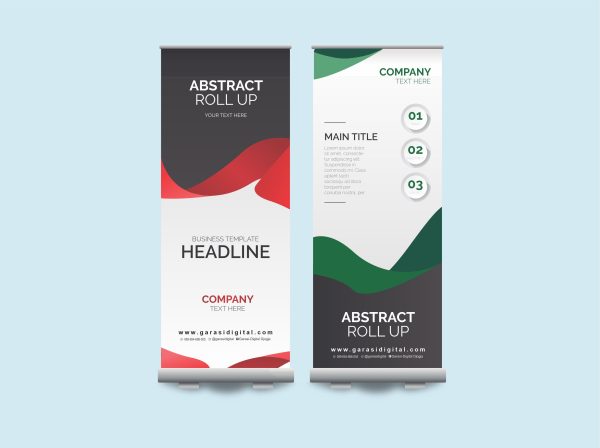 Cetak roll up banner flexy dan albatros Garasi Digital tampilan profesional