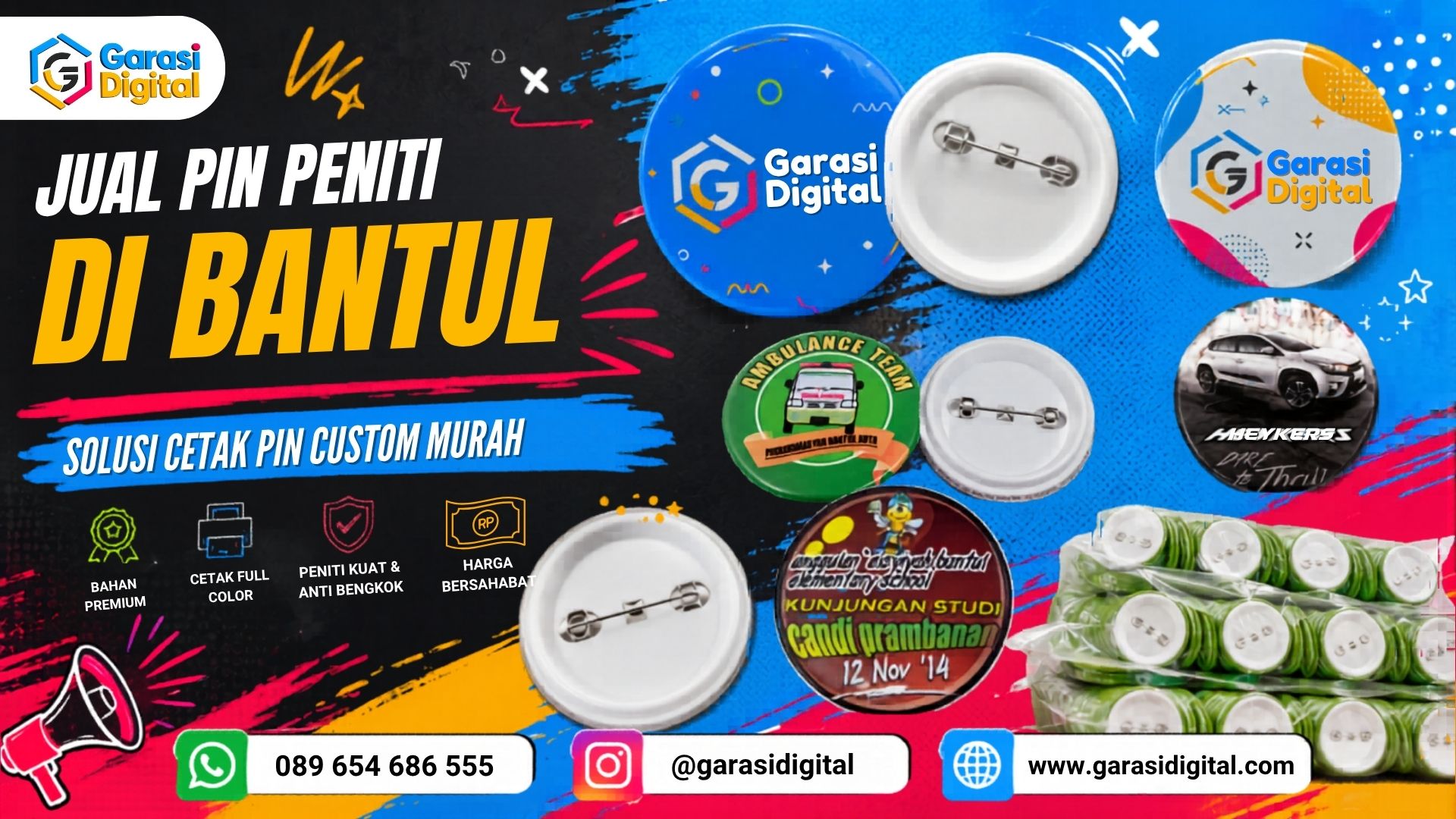 Jual Pin Peniti di Bantul: Solusi Cetak Pin Custom Murah untuk Sekolah, Komunitas, dan Event