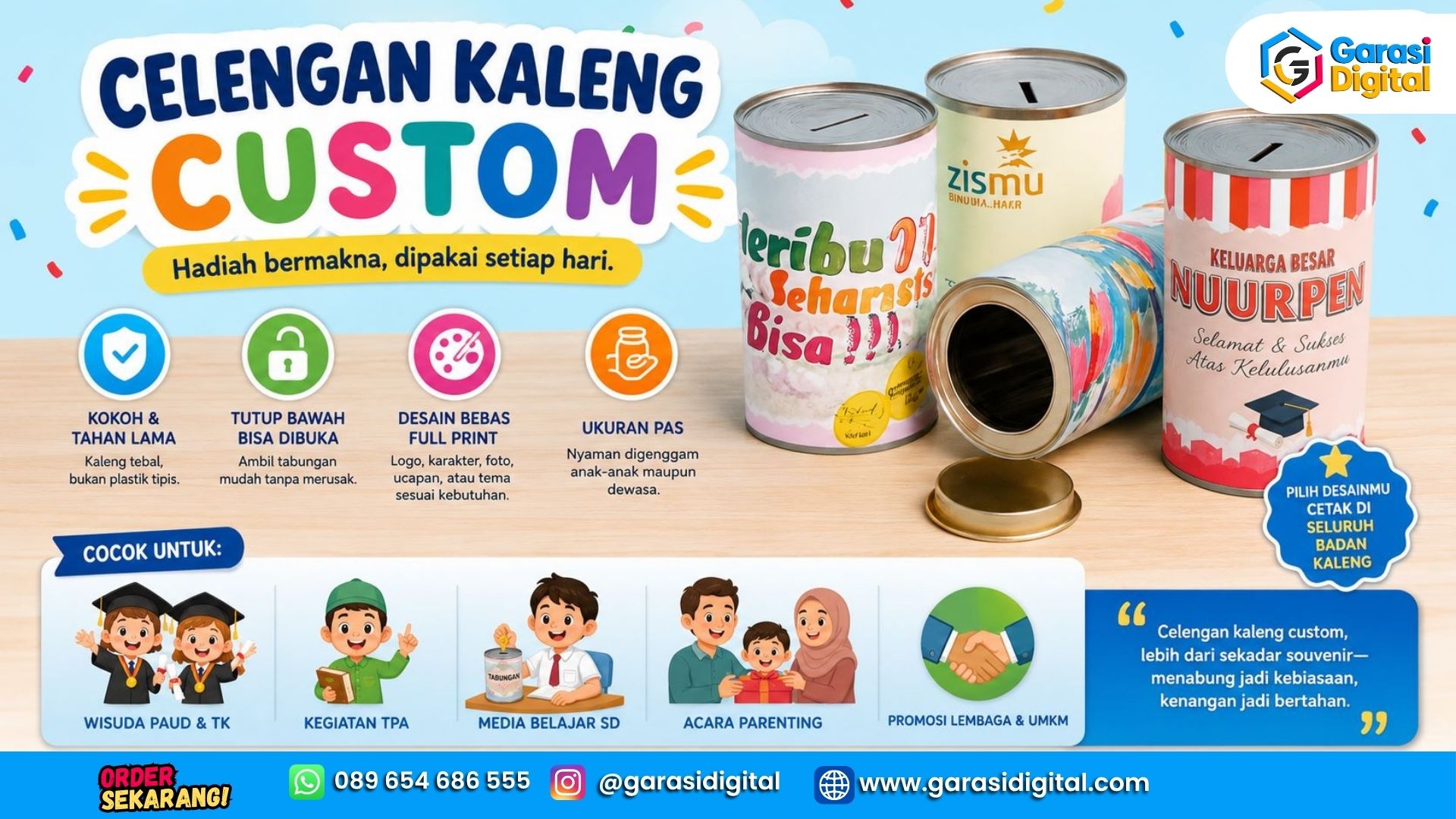 celengan kaleng custom desain