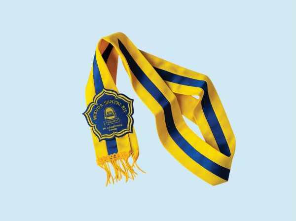 Kalung samir wisuda akrilik custom untuk kelulusan sekolah dan pondok pesantren