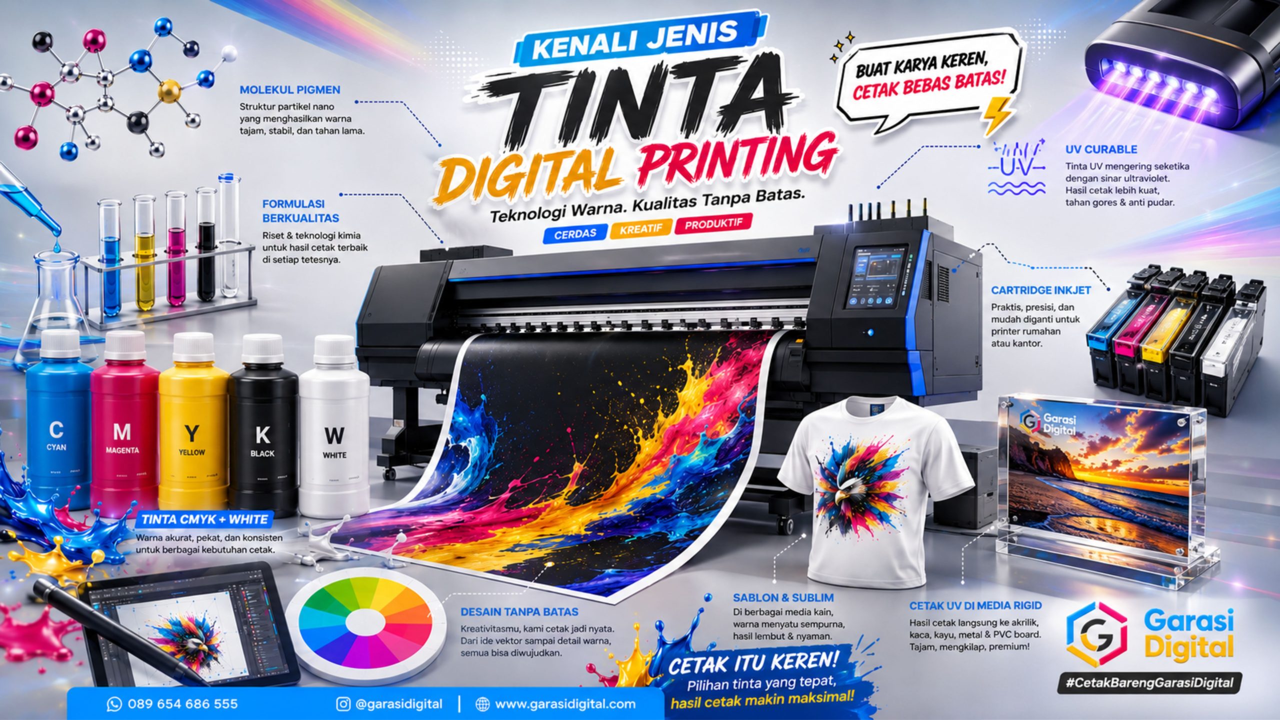 Jenis Tinta Digital Printing: Karakteristik, Keunggulan, dan Penggunaannya di Berbagai Industri