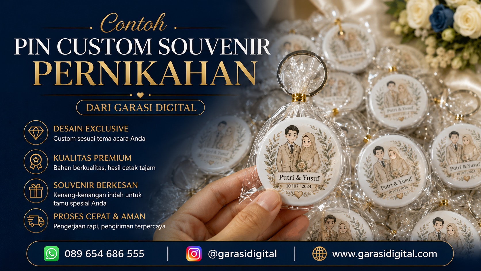 Pin Souvenir Pernikahan