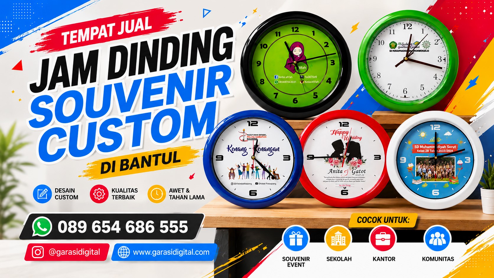 Tempat Jual Jam Dinding Souvenir Custom di Bantul Terbaik