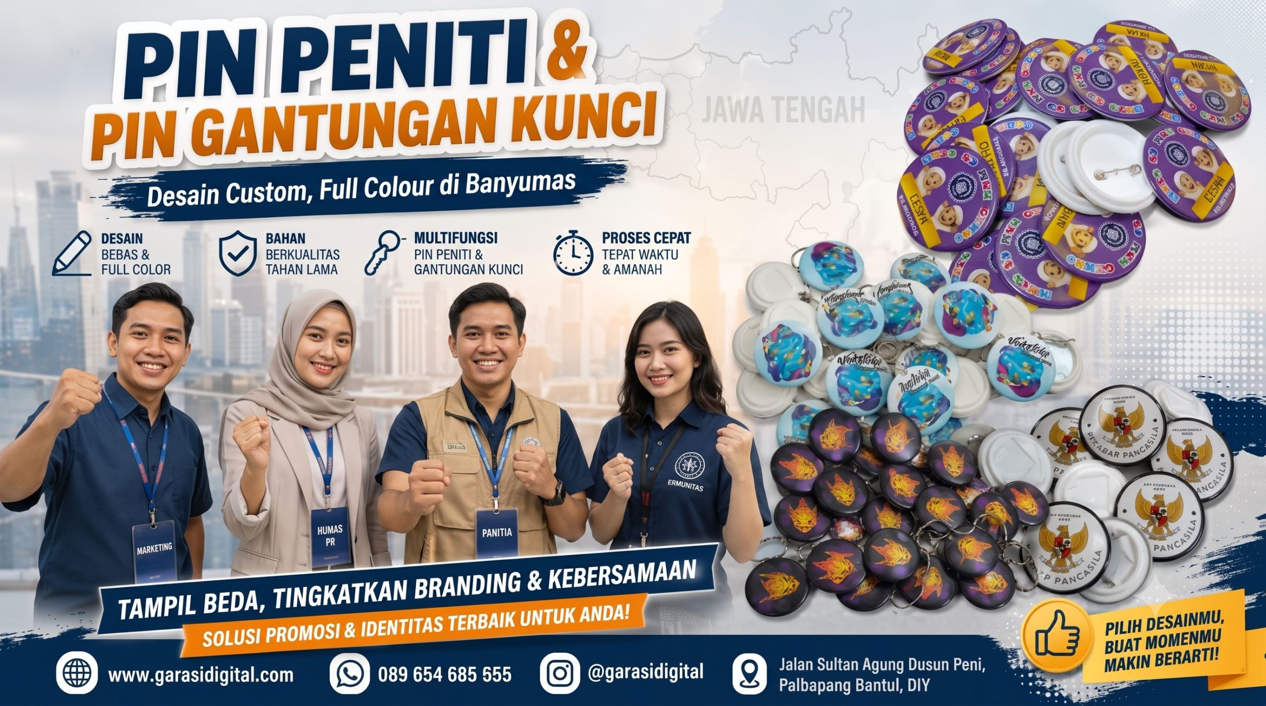 Jual Pin di Banyumas: Solusi Souvenir Pernikahan & Atribut Event Organizer Kekinian
