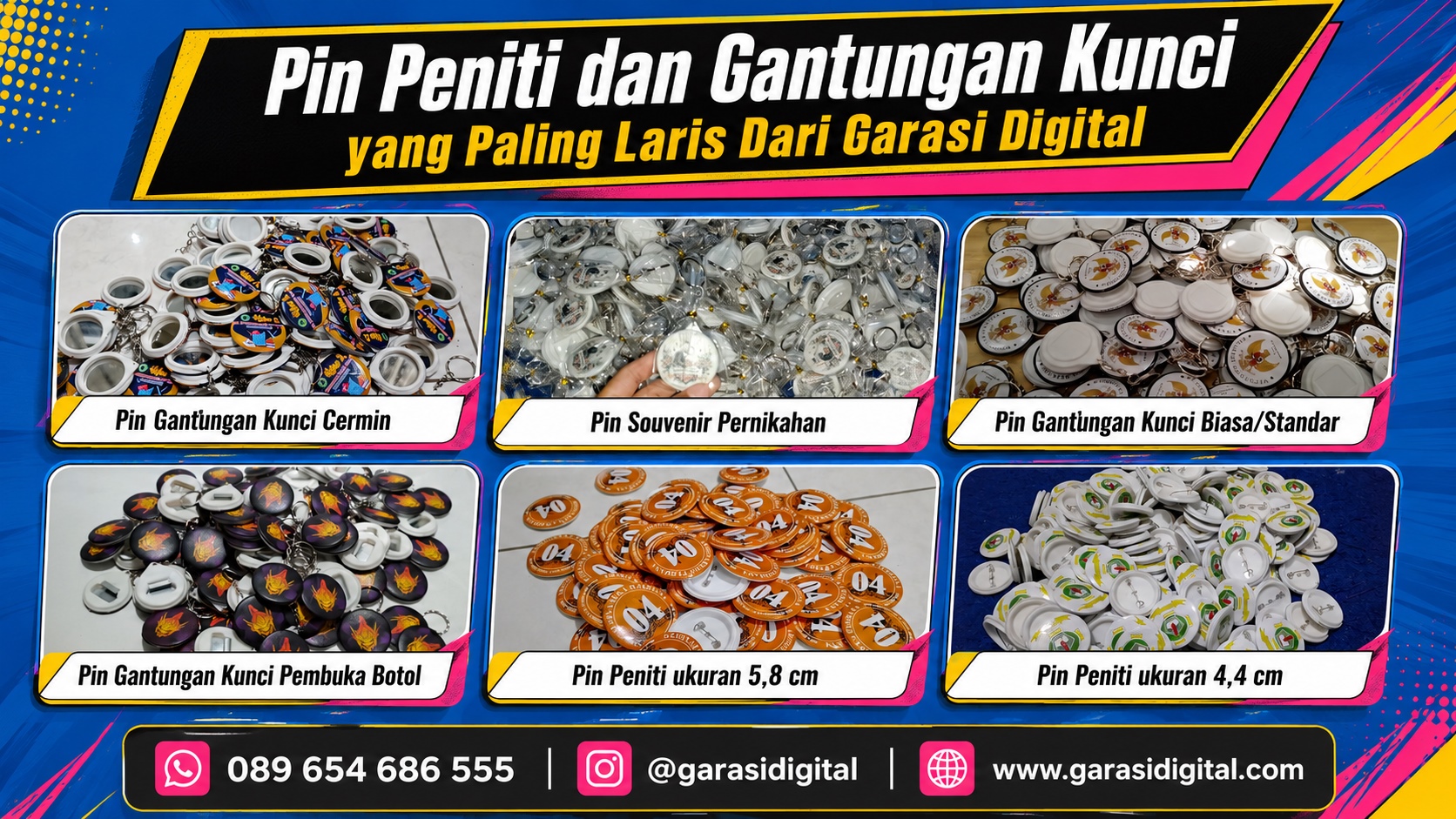 Vareasi pin custom full color dengan desain custom